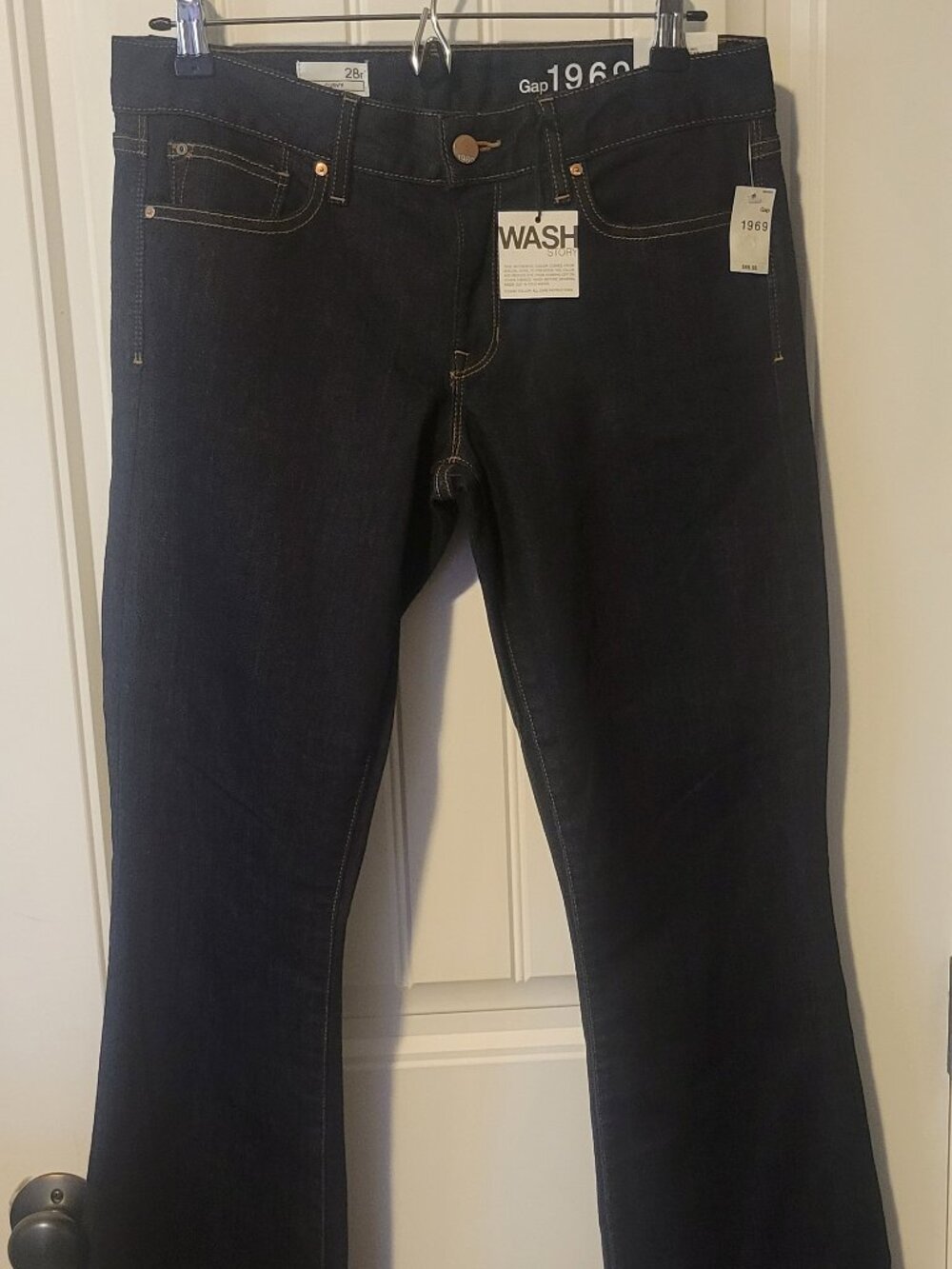 Gap Women's 1969 Curvy Bootcut Jeans Low Rise Stretch Dark Blue Denim 28R NWT